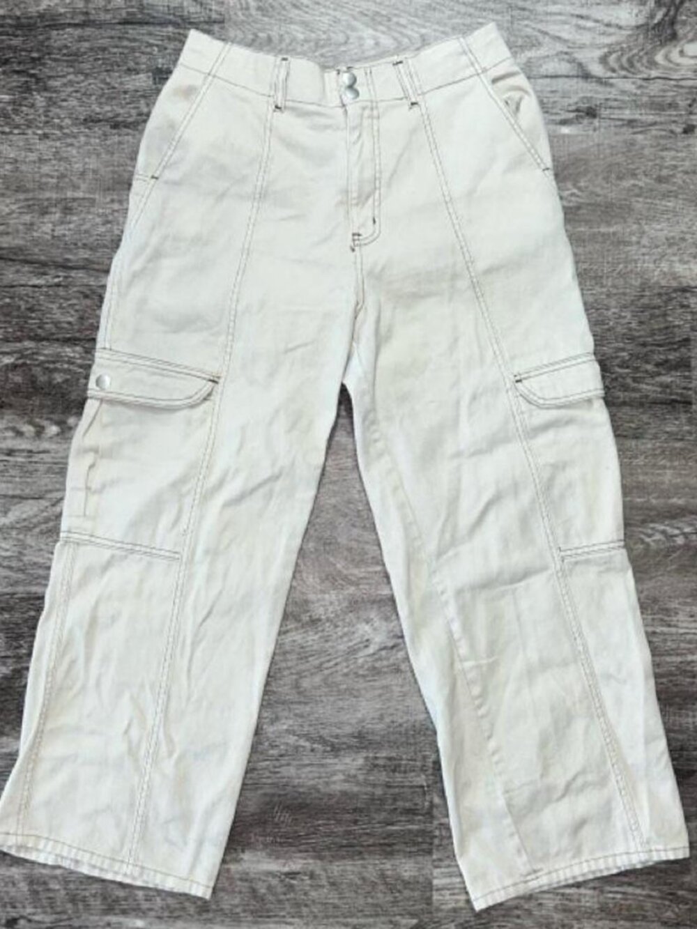 RSQ Men's Cream and White Trousers